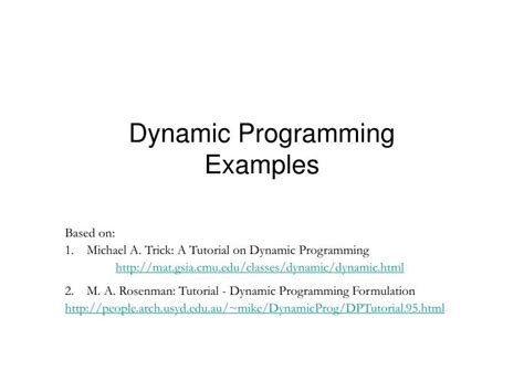 Image result for Dynamic Programming Algorithm Examples