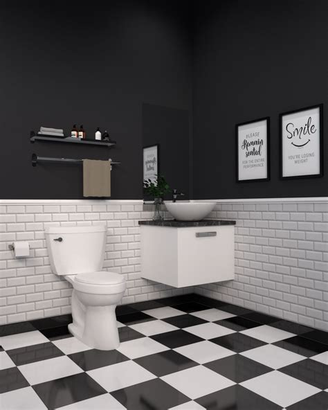6 Stylish Wall Color Ideas for Bathroom with Black and White Tile ...