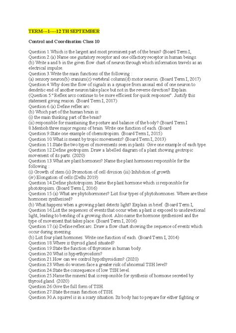 X-B- Contrl AND Coordination-2024hgvhj - TERM-1-12 TH SEPTEMBER Control ...