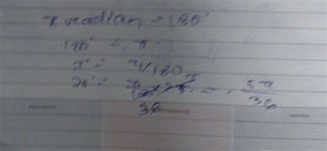 find the radian measures corresponding to the 25 degree measure ...