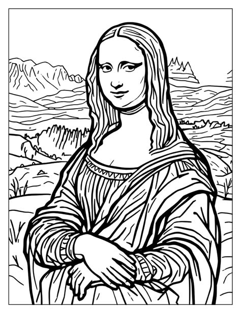 15 Free Mona Lisa Coloring Pages (PDF Printables) - Freentable