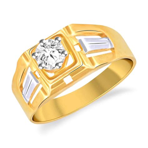 Vidhi Jewels Gold Plated Solitaire Brass Finger Ring for Men [VFR202G ...