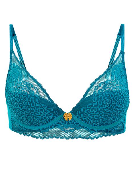 Buy Leopard Lace High Apex Plunge Bra A-E at Marks & Spencer