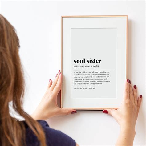 Soul Sister Definition Print | Best Friend Birthday Gift | Download ...