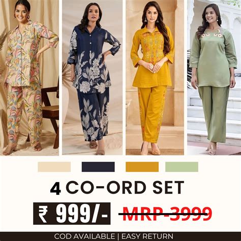 Stylish & Versatile 4 Co-ord Set Combo for Women | CO-19 – Fabkent