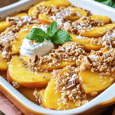 Healthy Peach Crisp Simple and Delicious Dessert - Stirred Recipes