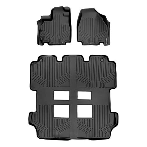 SMARTLINER Custom Fit Floor Mats 3 Row Liner Set Black Compatible with ...