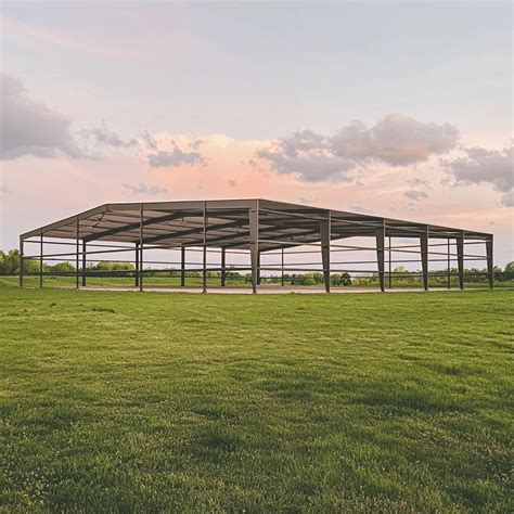 100’ x 100’ Steel Building Kit, Gabled Roof, 10000 Sq-Ft, 24’ Peak ...