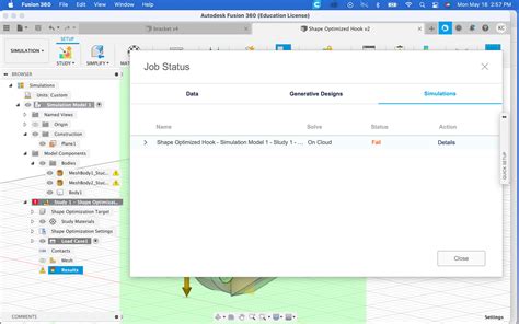 Fusion 360 Simulation Tutorial Shape Optiimization 的图像结果