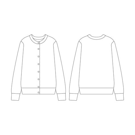 Template women crew neck cardigan vector illustration flat design ...