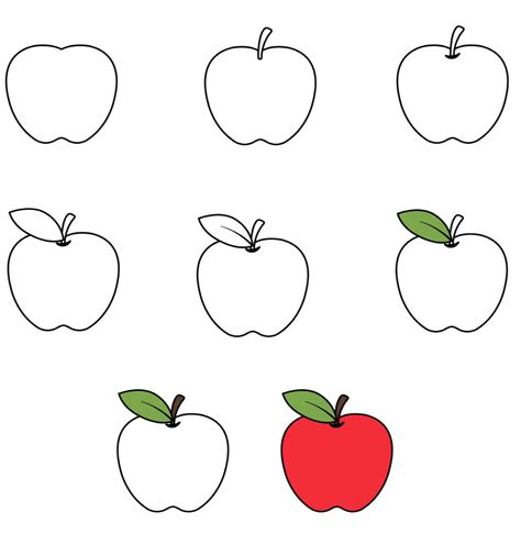 20+ Easy and Beautiful Apple Drawing Ideas - Drawing Photos