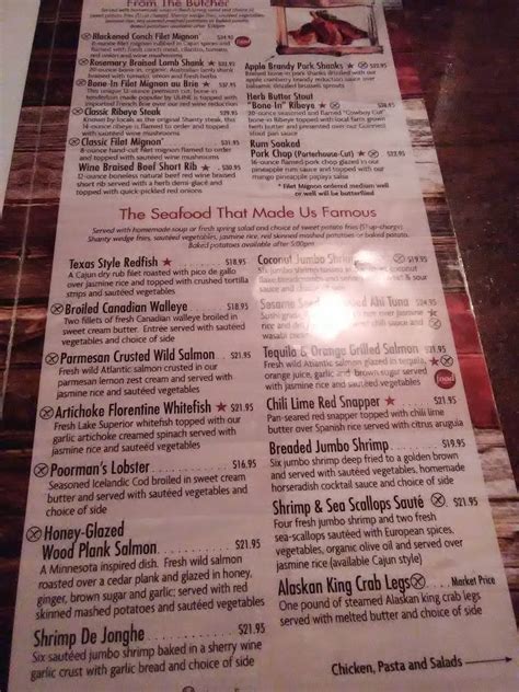 Menu at The Shanty Restaurant, Wadsworth