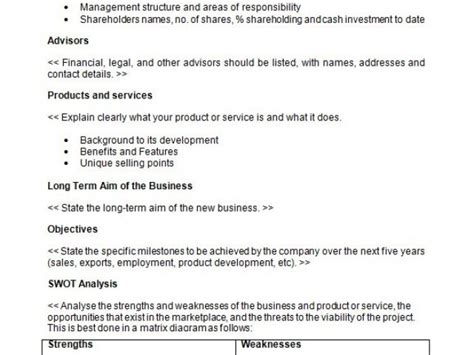 Free Sample Business Plan Template 的图像结果