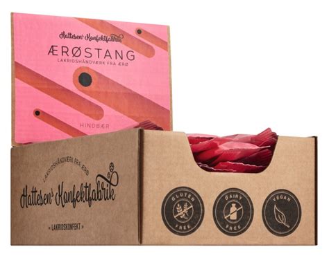 Aerostang with raspberry flavor display, liquorice candy with raspberry ...