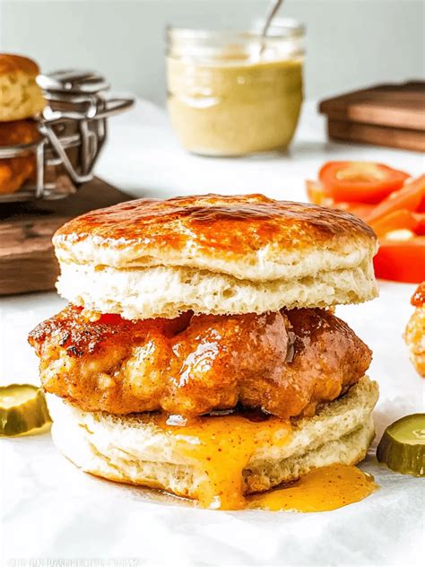 Ultimate Spicy Chicken Biscuit Sandwich with Delicious Honey
