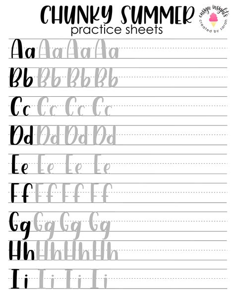 Free Printable Hand Lettering Practice Sheets The Difference Between ...