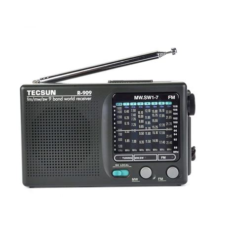 TECSUN R-909 Portable Radio FM/MW/SW 9 Bands Shortwave High Sensitivity ...