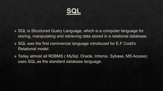 Image result for DBMS SQL PPT
