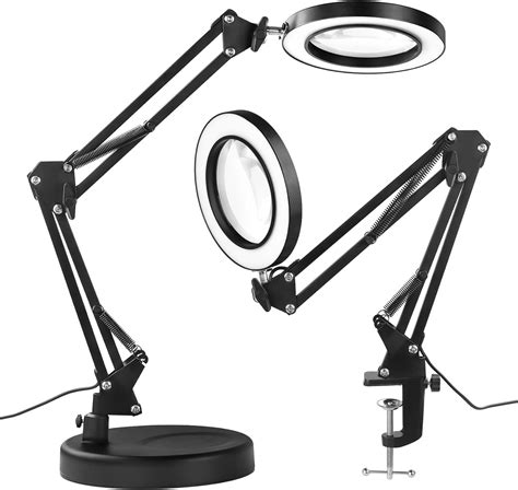 10X Magnifying Glass with Light and Stand 2-in-1 Desk Lamp with Base ...