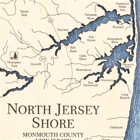 Jersey Shore Map Jersey Shore New Jersey, Barrel End Map Art
