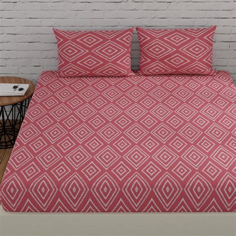 Huesland by Ahmedabad Cotton 144 TC King Size Bedsheet Cotton with 2 ...