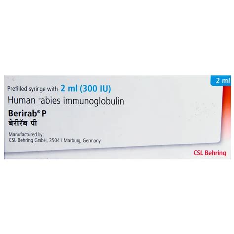 Buy BERIRAB P 300IU INJECTION 2ML online | Uses, Side Effects, Price ...