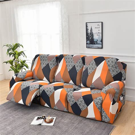 House of Quirk Polyester Recliner 8 Pieces Covers Stretch Reclining ...