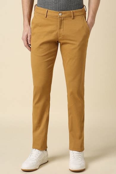 Buy Men Orange Slim Fit Textured Casual Trousers Online - 960274 ...