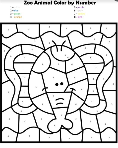 Color Zoo Worksheet 的图像结果
