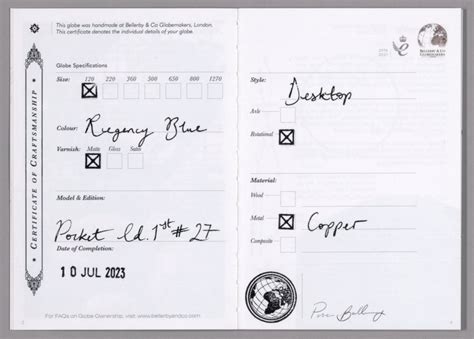 Text: Pocket Regency Blue 12cm Desktop Globe Limited Edition #27 Of 100 ...