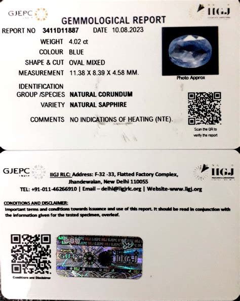 4.02/CT Natural Blue Sapphire with Govt Lab Certificate-BLUSA9A | Gem ...