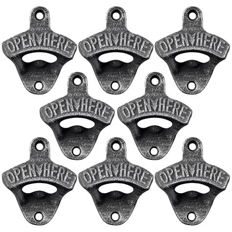 Buy Jumiok Aged Silver Bottle Opener Wall Mounted,Open Here Embossed ...