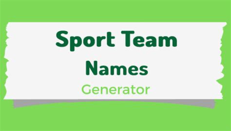 Sports Team Name Generator