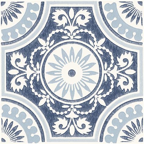 FloorPops 12-in by 12-in Blue Ezra Vinyl Peel & Stick Floor Tiles (10 ...