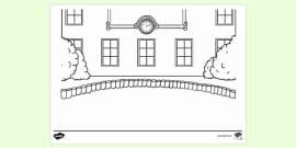 School Building Colouring Sheet | Colouring Sheets - Twinkl