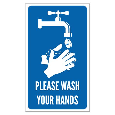 Please wash Your Hands Sign self-Adhesive Vinyl Sticker, Mandatory ...
