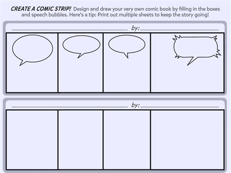 Printable Blank Comic Strip Template For Kids - Ccalcalanorte.com