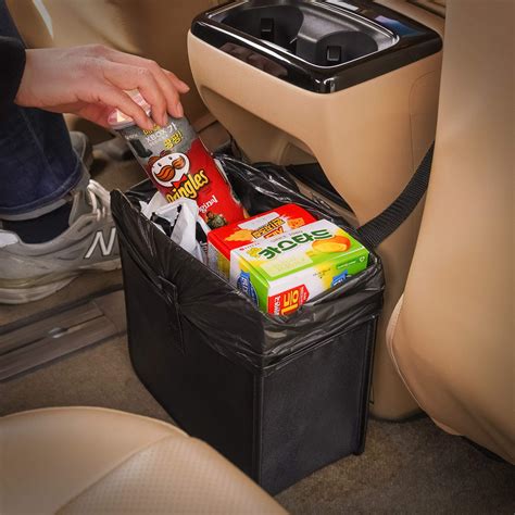 Car Trash Can with Lid, Car Trash Bag Automotive Garbage Can, Vehicle Trash Bin Container for ...
