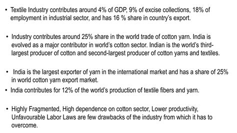 SWOT analysis INDIAN textile. | PPTX