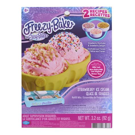 Freezy-Bake Kids' Ages 8+ Strawberry Shortcake & Delight Ice Cream Mix ...
