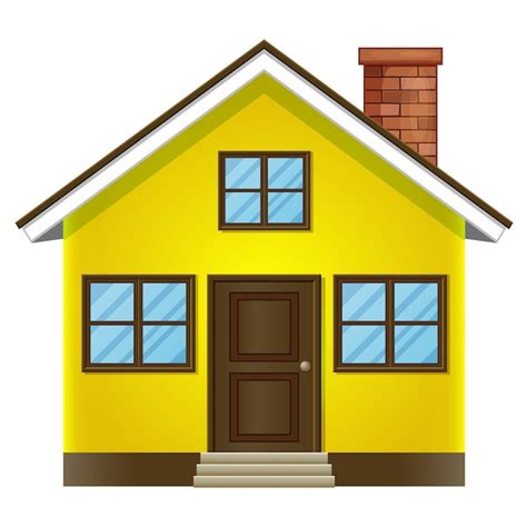 Única casa no fundo branco | Vetor Premium