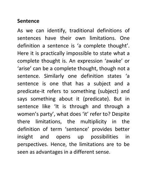 Sentence in English - Sentence As we can identify, traditional definitions of sentences have ...