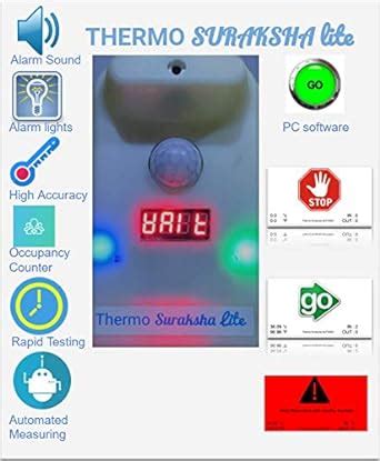remote non contact body temperature sensor with light and sound alert ...