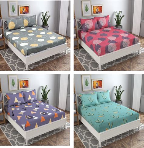 Buy VAS COLLECTIONS Prime Collection Combo Pack of 4 Double Bedsheet ...
