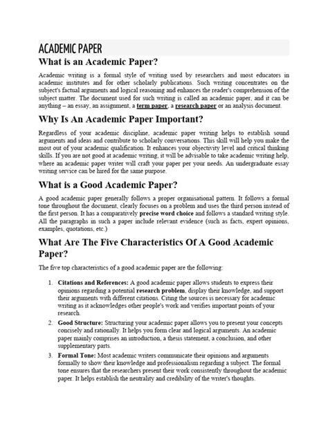 Image result for Academic Paper Example