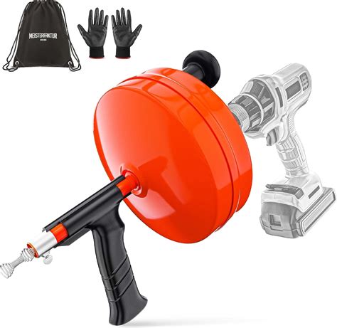 MEISTERFAKTUR drain snake [24 FT] - with drill attachment - Ideal ...