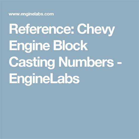 Chevrolet Block Casting Numbers 的图像结果