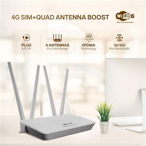 GEONIX GXWR4-5G Wireless Router 2.4 GHz 300 Mbps Wifi Speed Single Band ...