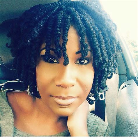 Loc knot bob styles | Two strand twist bob locs, Loc knot bob with ...