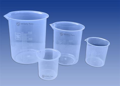 Widely Pure Plastic Science Beakers Set 500ml, 250ml, 100ml, 50ml ...